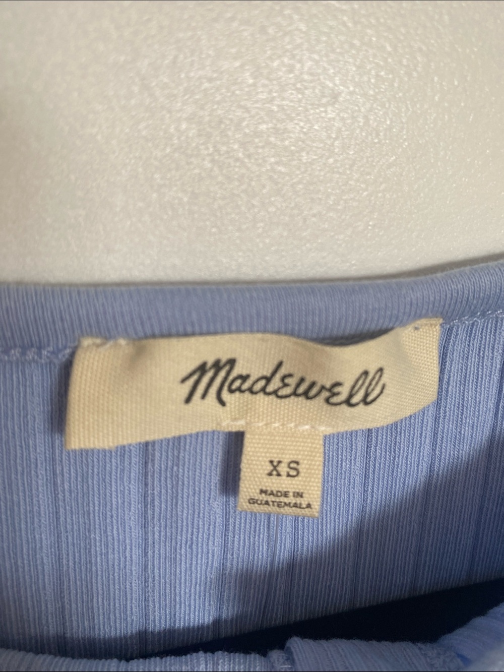 NWT Madewell Ribbed Sleeveless Crewneck Button-Front Top Light Blue Size XS - Picture 3 of 6